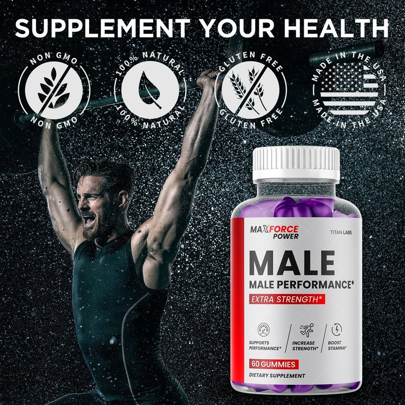 (1 Pack) Max Force Power Male Gummies Advanced Support Supplement 60 Gummies gallery