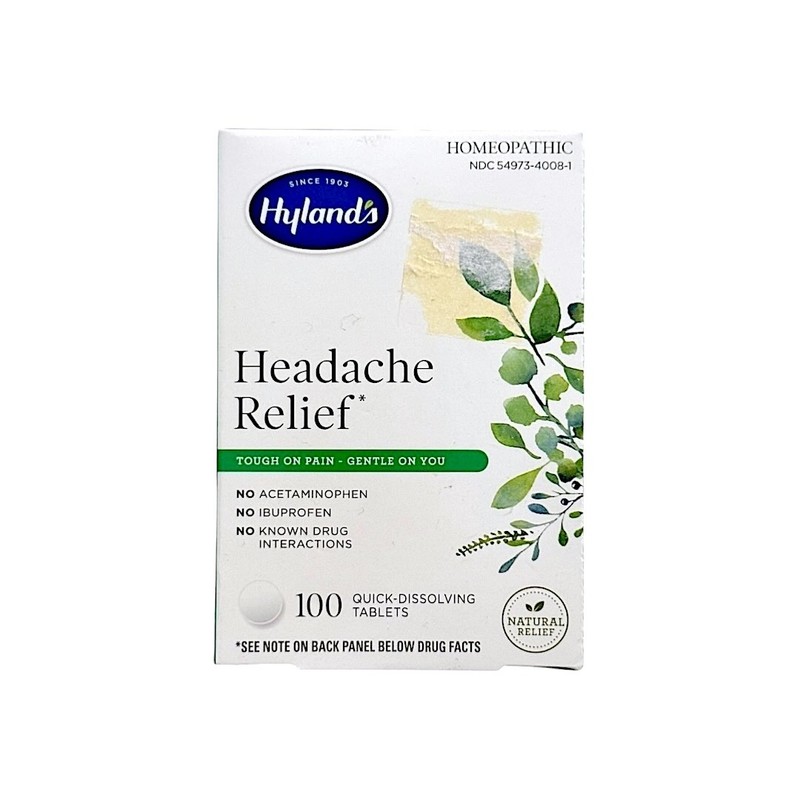 Hyland’s Headache Relief Homeopathic Remedy Migraine Pain 100 Tablets New