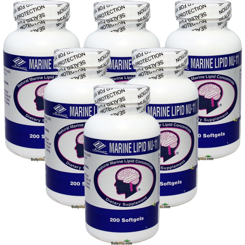 6 x NuHealth Marine Lipid Nu 11 Complex 200 Softgels Brain Health