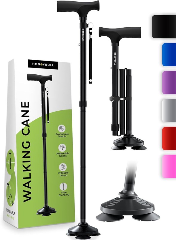 Baston Para Caminar Para Hombres Y Mujeres: Plegable, Ajustable, Plegable, L…