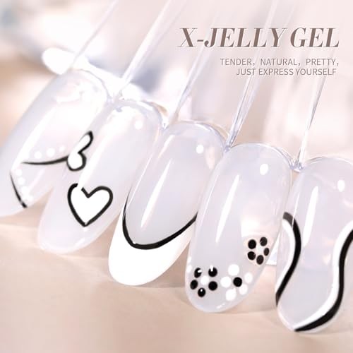 Milky White Gel Nail Polish Jelly White Sheer Translucent Neutral milky white gallery