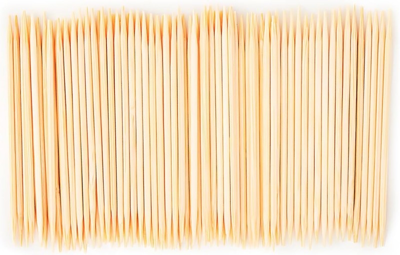 2400 Count Bamboo Wooden Toothpicks – Wood Round Double-Points Teeth Tooth Picks