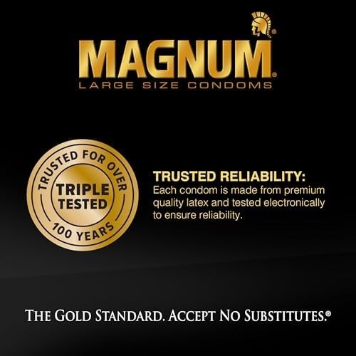 TROJAN Magnum XL Lubricated Condoms - 12 Count Large Size Latex Condom gallery
