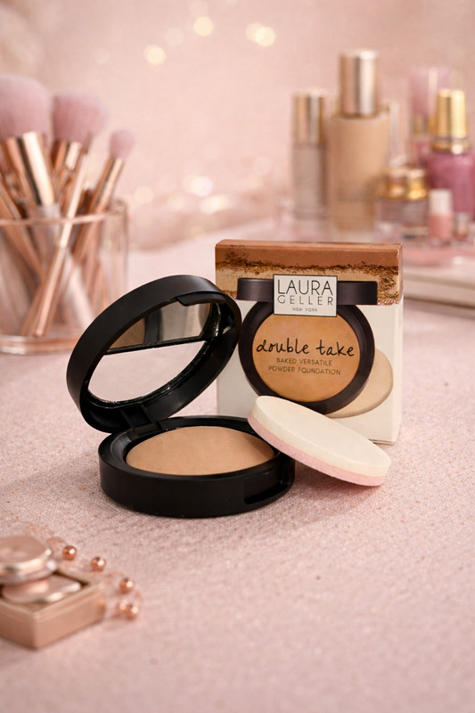 Laura Geller Double Take Baked Versatile Powder Foundation MEDIUM – Travel NIB
