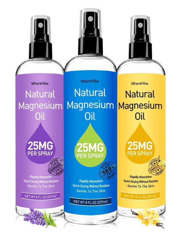 100% Pure Magnesium Oil Spray with Lavender – Big 8 Fl Oz Topical Magnesium…