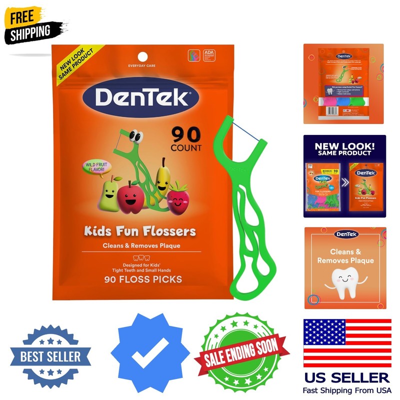 Fun Flossers – Kids Floss Picks with Wild Fruit Flavor, 90 Count