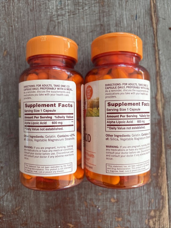 2x Sundown Clean Nutrition Alpha Lipoic Acid 600MG (120 Total Pills) 7/2026 gallery