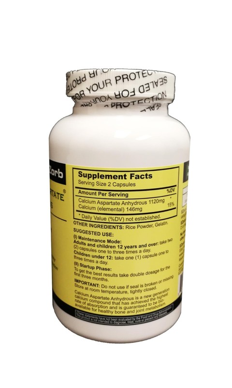 Ezorb Calcium Capsules for Bone Joint and Muscle Health - 180 Count gallery