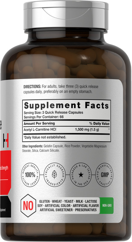 Acetyl L-Carnitine 1500mg | 200 Capsules | ALCAR | by Horbaach gallery