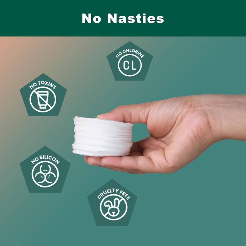 [230gsm] Cotton Rounds 200 Count – 100% Pure Cotton Pads for Face Makeup Remover gallery