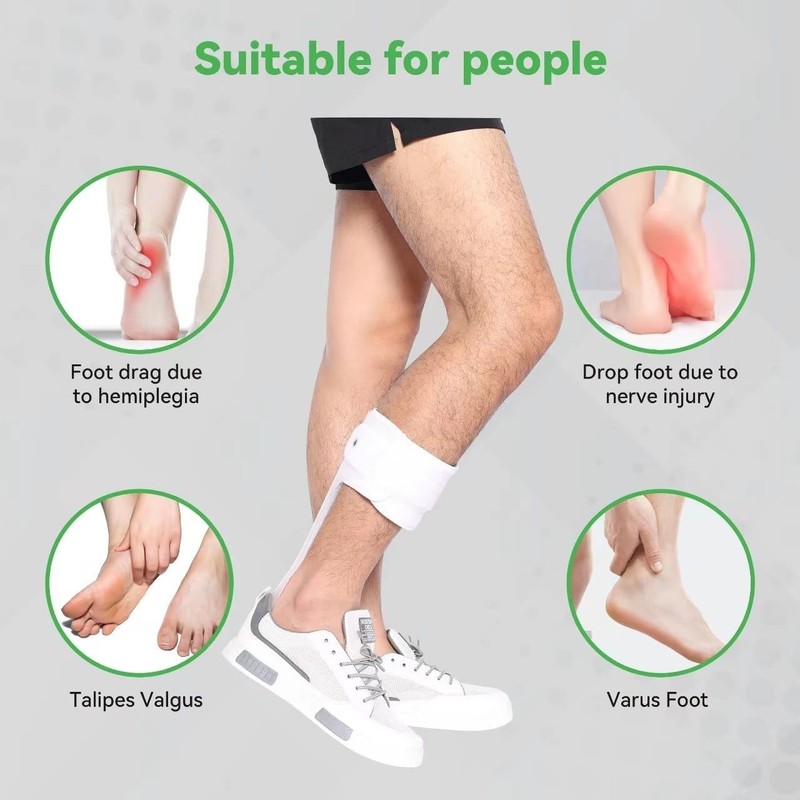 Orthomen AFO Drop Foot Brace Half-Sole Design for Stroke/MS Patients Sz L-Left gallery