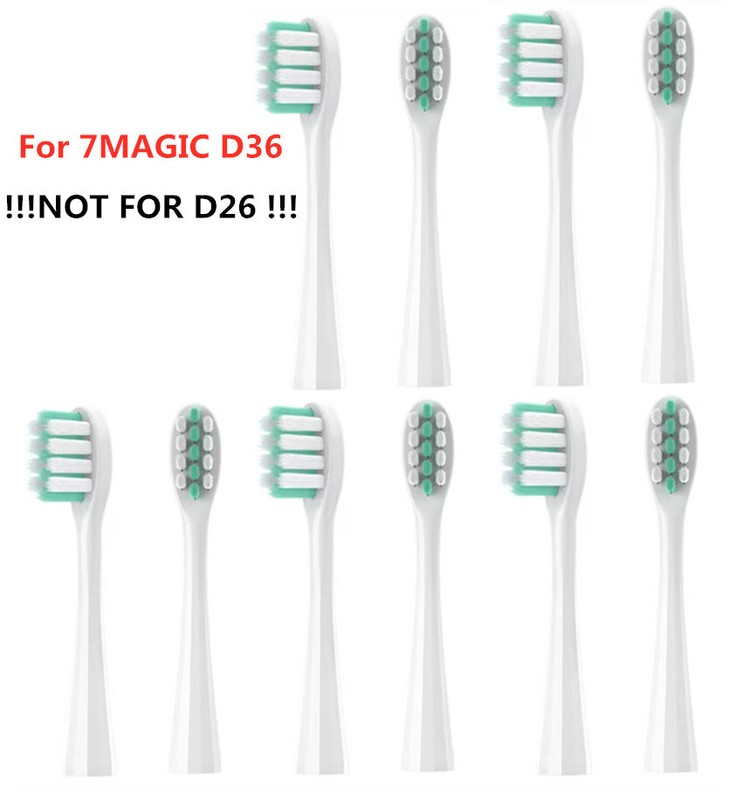 10Pcs Toothbrush Heads only for 7MAGIC D36