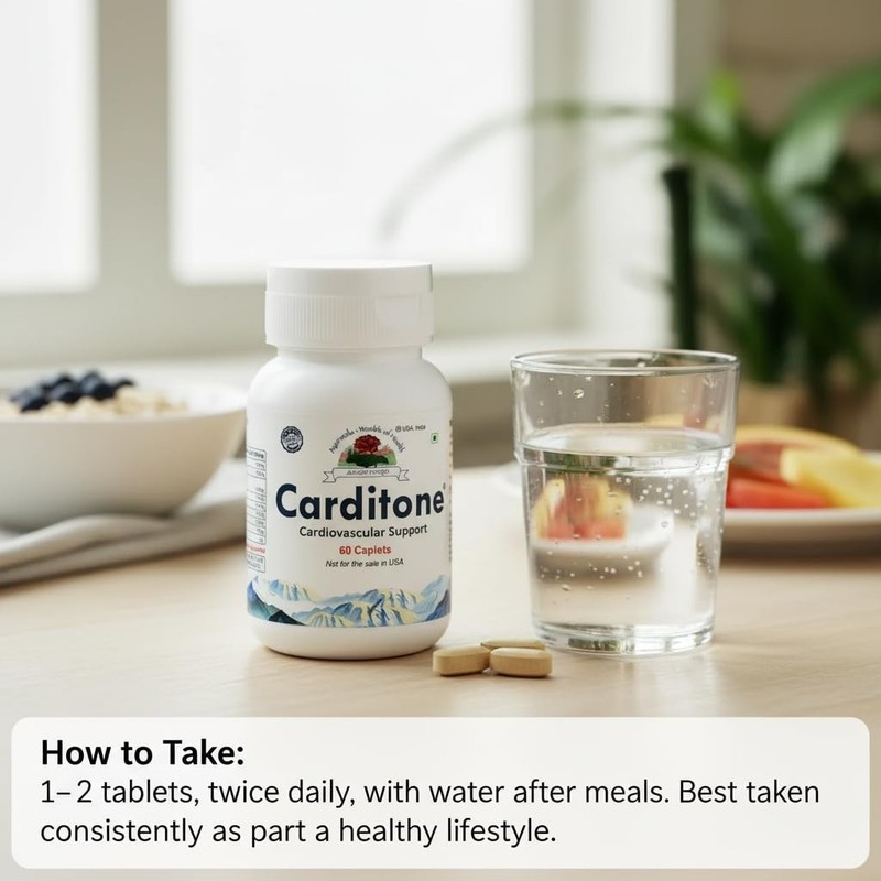 Carditone Ayush Herbs 60 caplets (New Label Same Formula) Cardiovascular Support gallery