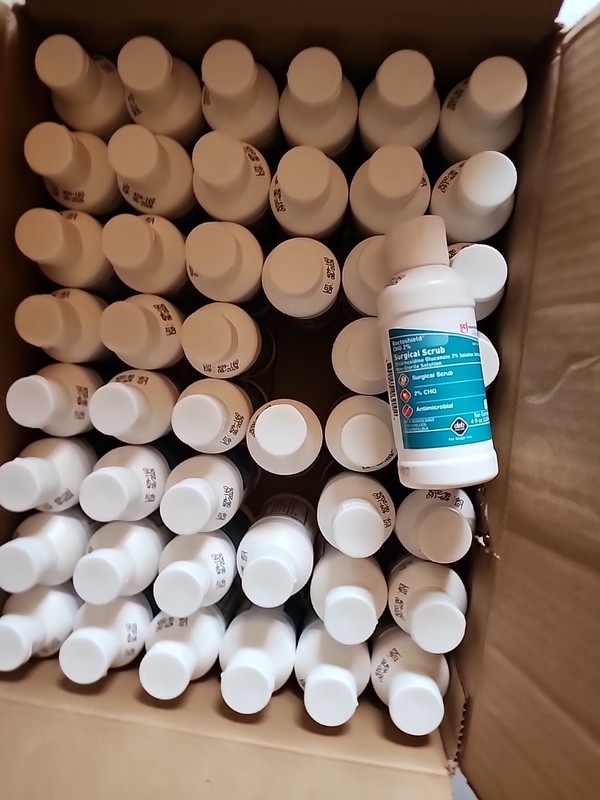 Lot of 46 Bottles – SCJ Bactoshield CHG 2% surgical scrub 4 fl oz ea Exp 08/26