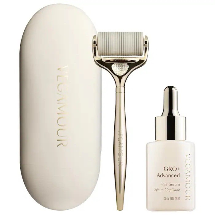 VEGAMOUR GRO+ ADVANCED HAIR SERUM & SCALP DERMAROLLER SET FULL-SIZE NEW IN BOX