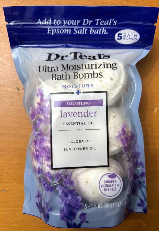 Dr. Teals Ultra Moisturizing Bath Bombs – Lavender Essential Oil – 5 per pack