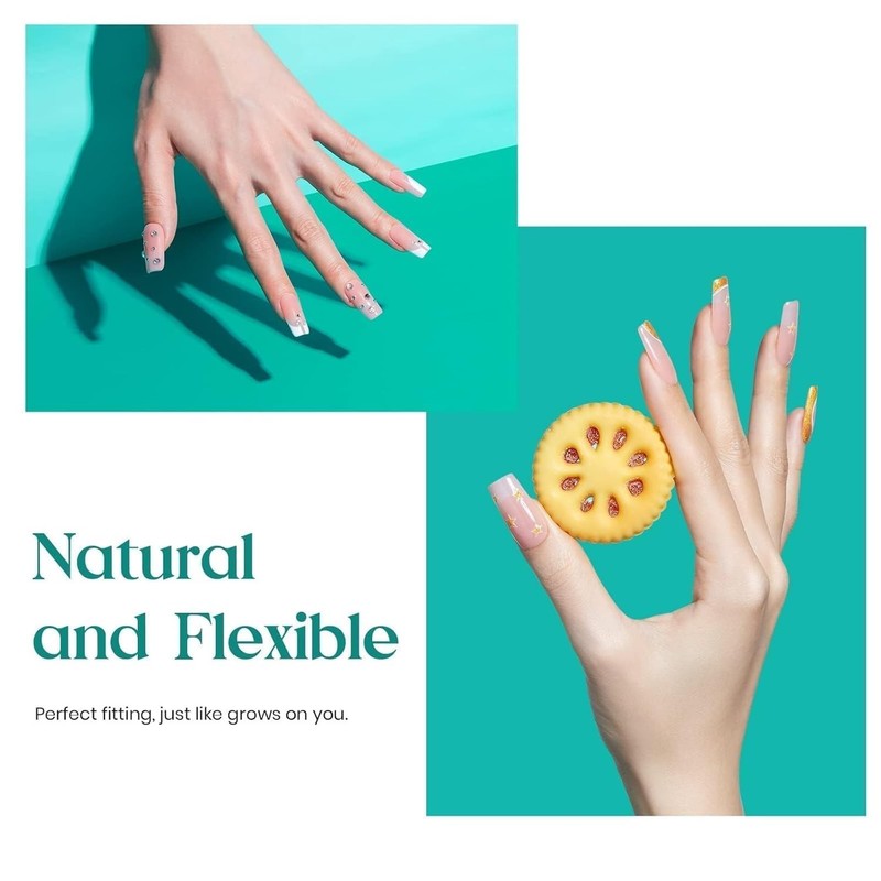 Luxury Beetles Medium Square Nail Kit: 500pcs Break-Resistant False Nails gallery