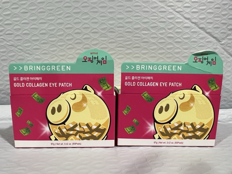 2-BRINGGREEN Gold Collagen Under-Eye Patches 60Pads Hydrating Niacinamide 3.42oz