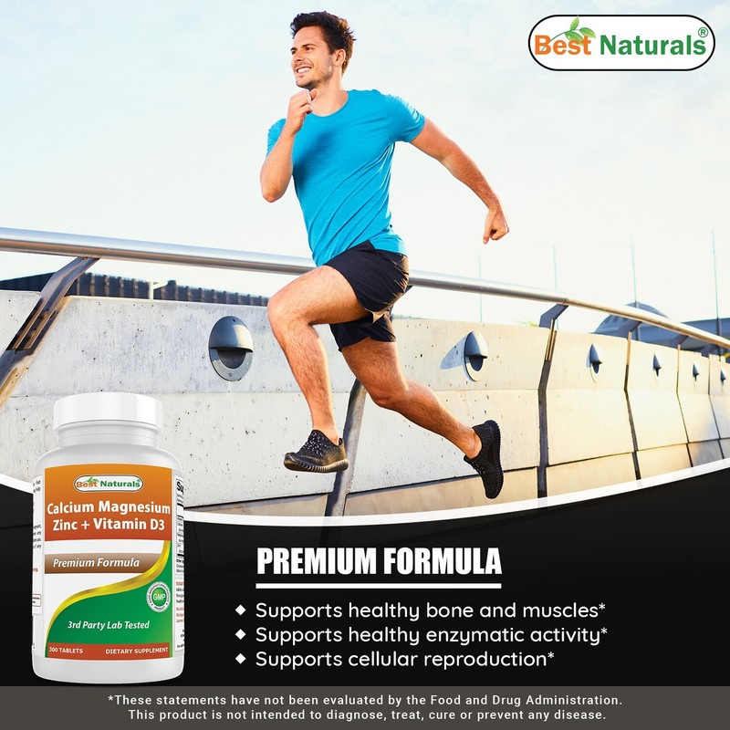 Best Naturals Calcium Magnesium Zinc with Vitamin D3, 300 Tablets gallery