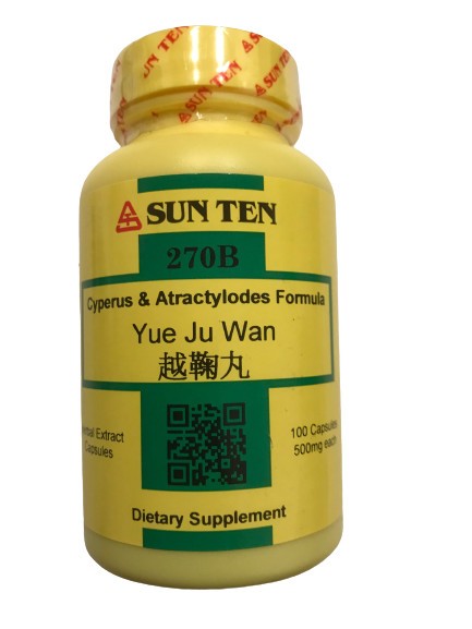 Sun Ten – Cyperus & Atractylodes Formula, 100 Capsules / Yue Ju Wan / 越鞠丸