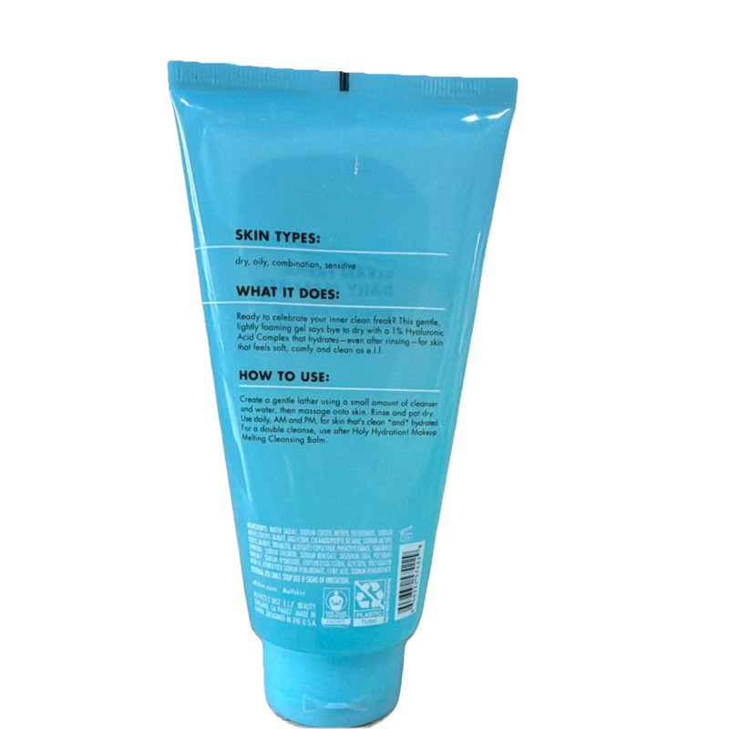 e.l.f. Holy Hydration Clean Freak Face Cleanser, Hyaluronic Acid, 5.5 fl oz gallery