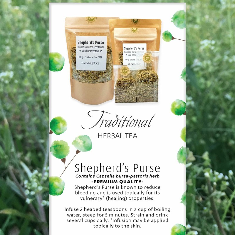 Organic SHEPHERDS PURSE Herb Cut Wild Harvest Capsella Bursa-Pastoris Herbal Tea gallery