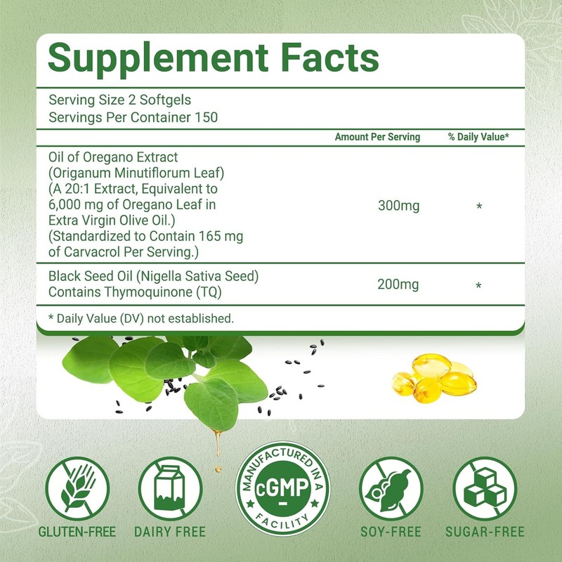 Resilia Oil Of Oregano With Black Seed Oil 6,000MG 300 Softgels (Fast Delivery) gallery