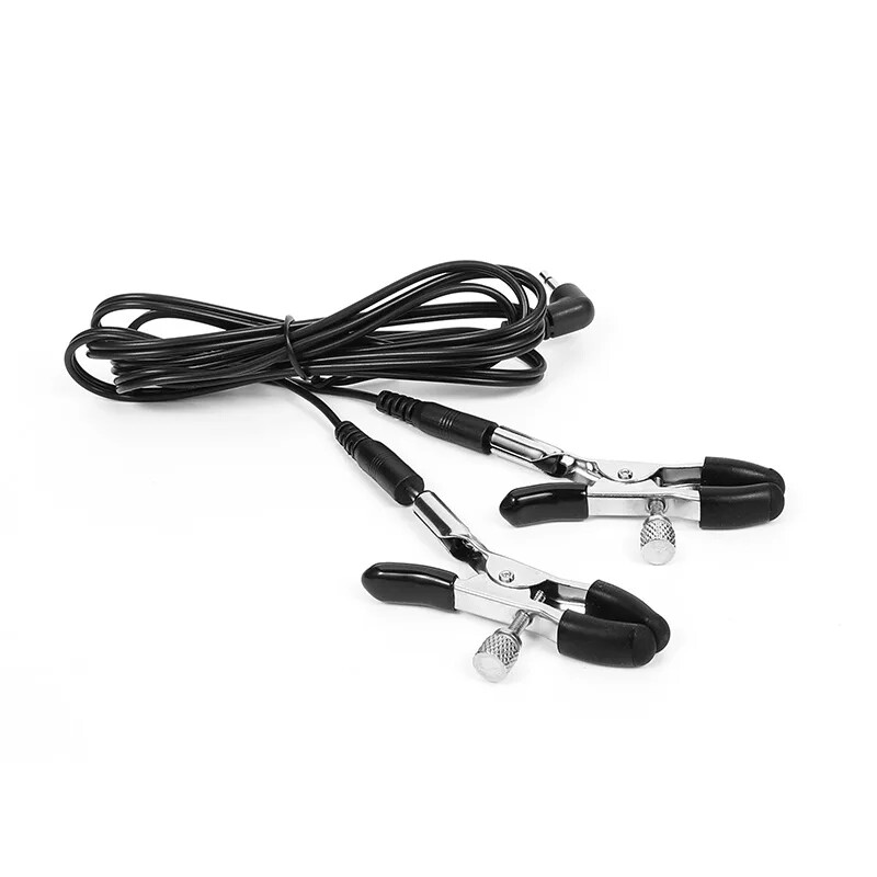 Shock Breast Nipple Clamps Electric Clip Clit Clamp Women Men Stimulator Kit USA gallery
