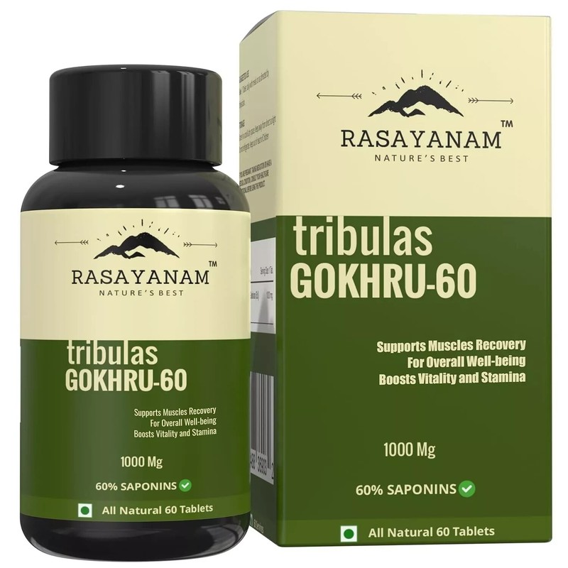 Rasayanam Tribulas Gokhru-60 Gokshura Tablets 1000mg | Free Ship