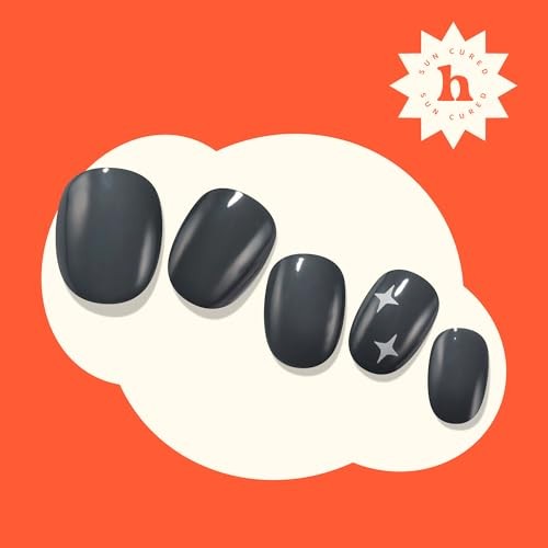 Semi Cured Gel Nail Strips | No LED Lamp Needed | Fall, Gray, Solid | Easy gallery