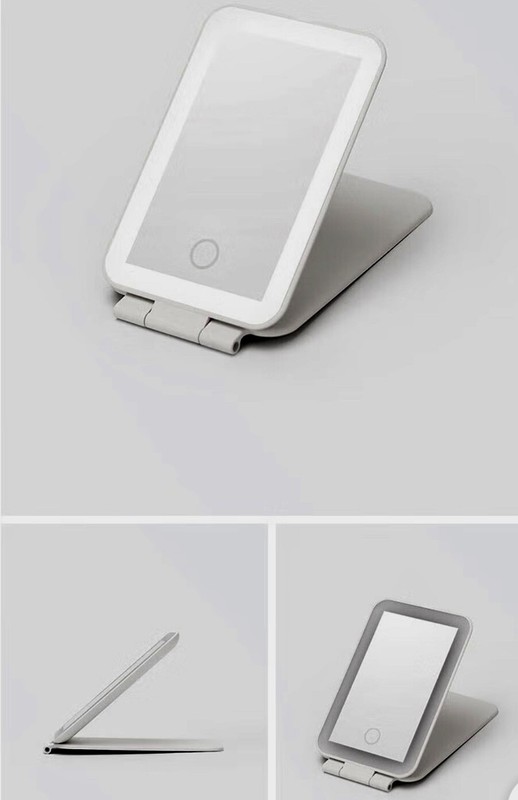 MUJI LED Foldable mini Makeup Mirror 3 Colors Light Modes Magnetic Charger USB gallery