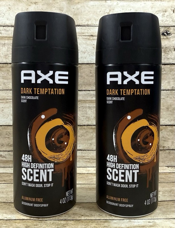 (2 PK) AXE Dark Temptation Body Spray Deodorant for Men 4oz 48Hour Aluminum-Free