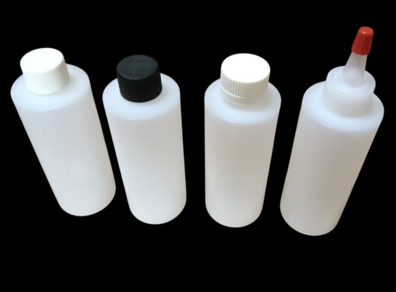 4 oz HDPE Cylinder Round Plastic Bottles (20-410) w/CAPS (6-12-25-50 count)