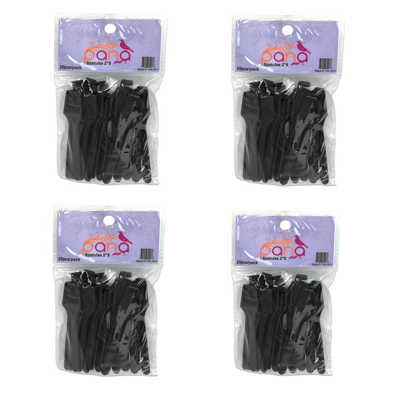 4 Packs Pana 2.5″ Black Small Plastic Makeup Cosmetic Facial Mask Spatula Scoop