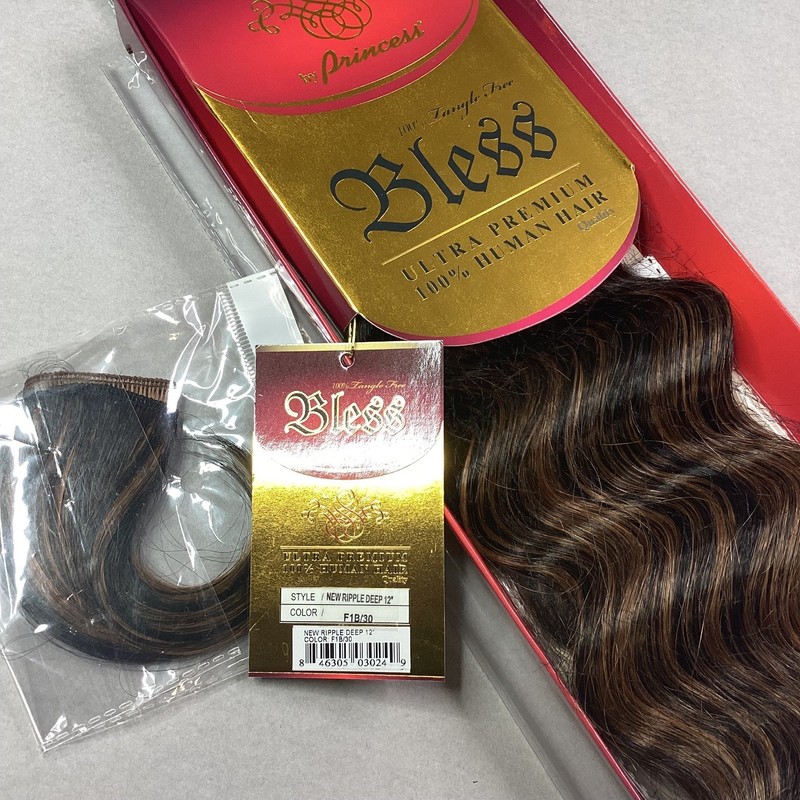 Bless by Princess 100% Human Hair Extensions F1B/30 12″ New Ripple Deep