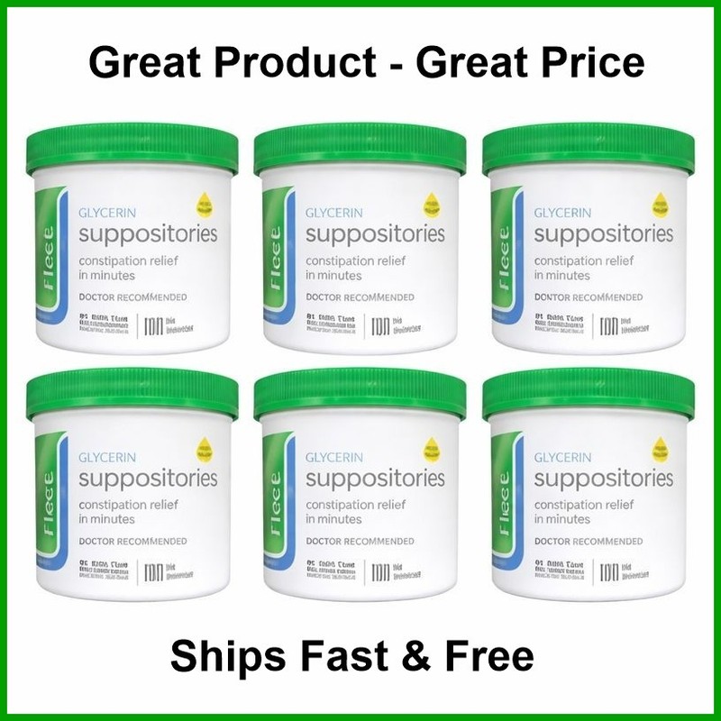 6 Pack Fleet – Glycerin Suppositories, Laxative, Adult Jar, 100 Each – Exp 7/27