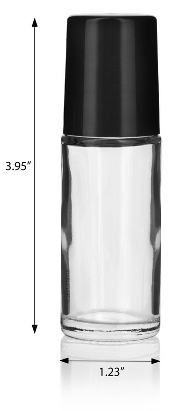 30ml glass roll on bottle with black lid gallery