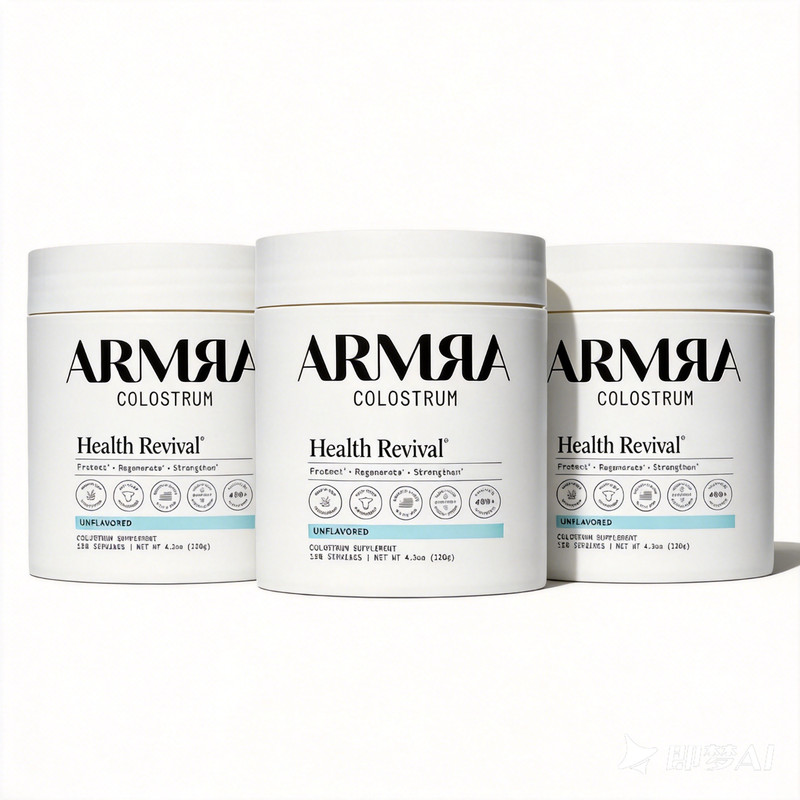3-pieces ARMRA Colostrum Unflavored Jar Grass-Fed Immune Fitness Brain Benefits