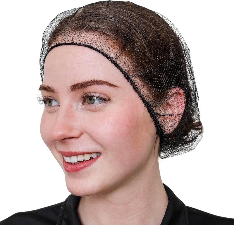 Disposable Honeycomb Nylon Hair Nets Breathable 1,000 Count [BLACK BLUE BROWN