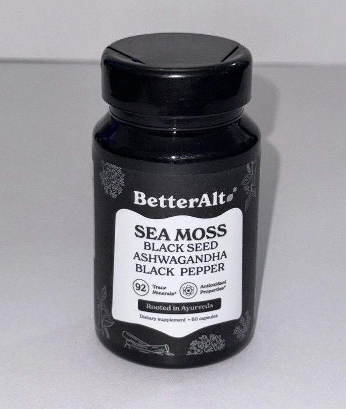 Better Alt Sea Moss Capsules- Irish Seamoss with Black Seed Oil, Ashwagandha