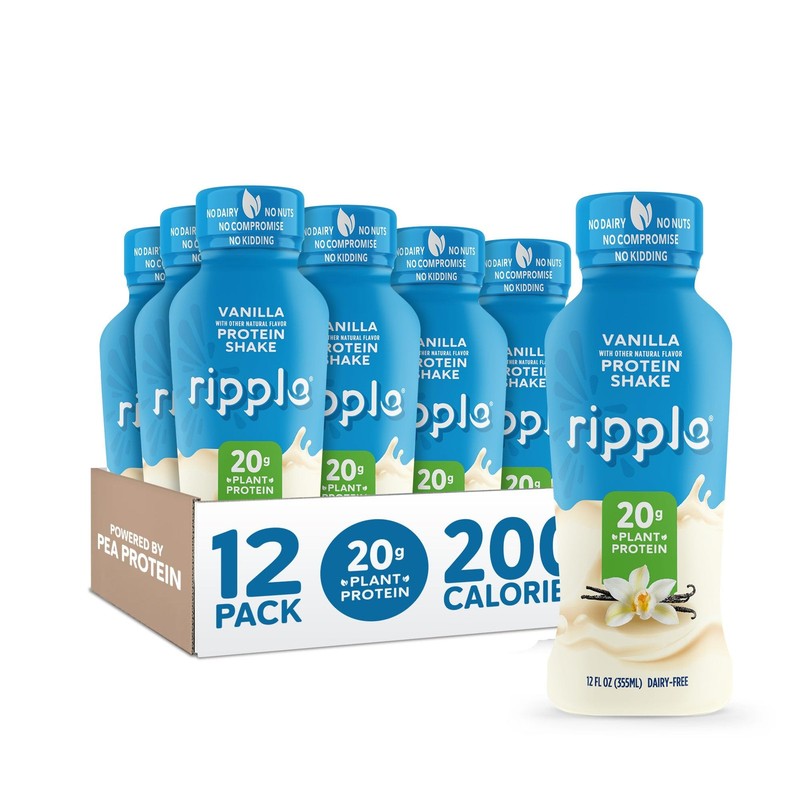 Ripple Vanilla Plant Based Protein Shake | 20g of Quality Sourced Pea Protein…