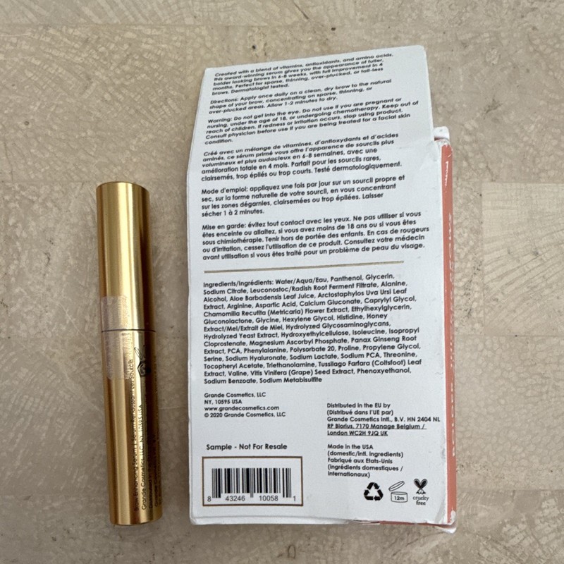 Grande Cosmetics GrandeBROW Brow Enhancing Serum Clear Sample 0.03 fl oz gallery