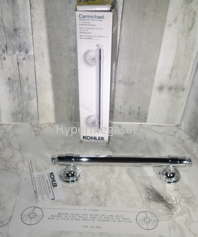 KOHLER Carmichael 9 in. Assist Grab Bar in Polished Chrome 9″ inch R27234-CP