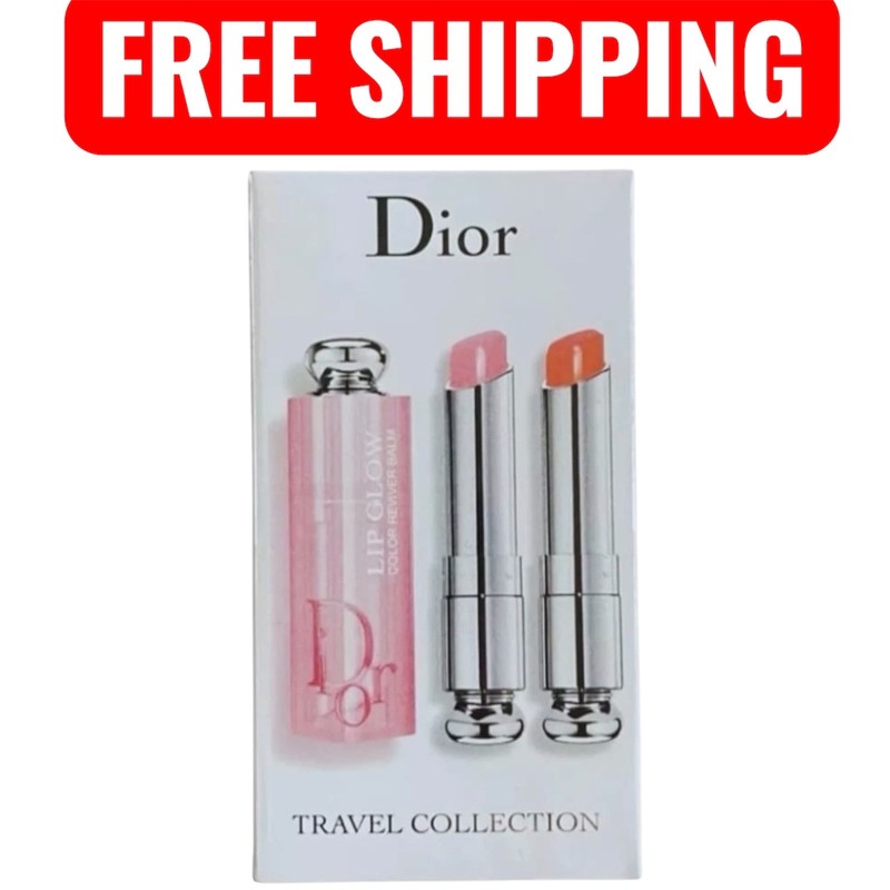 Dior Addict Lip Glow Reviver Duo 001 Pink 004 Coral Lipstick Gloss Balm NEWInBOX