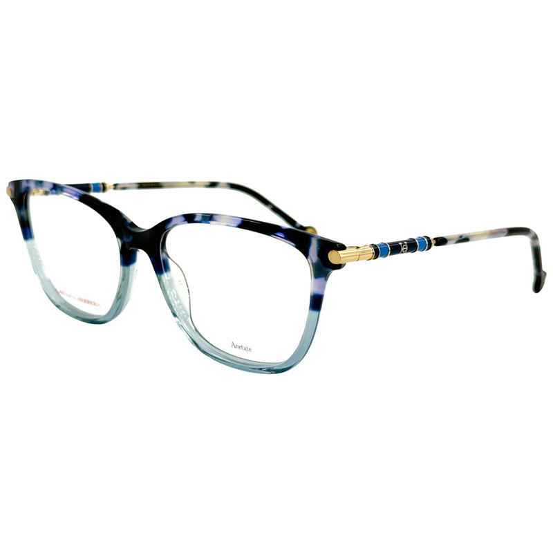 Carolina Herrera CH 0027 Womens Plastic Eyeglass Frame 0IPR Havana Blue 55-16