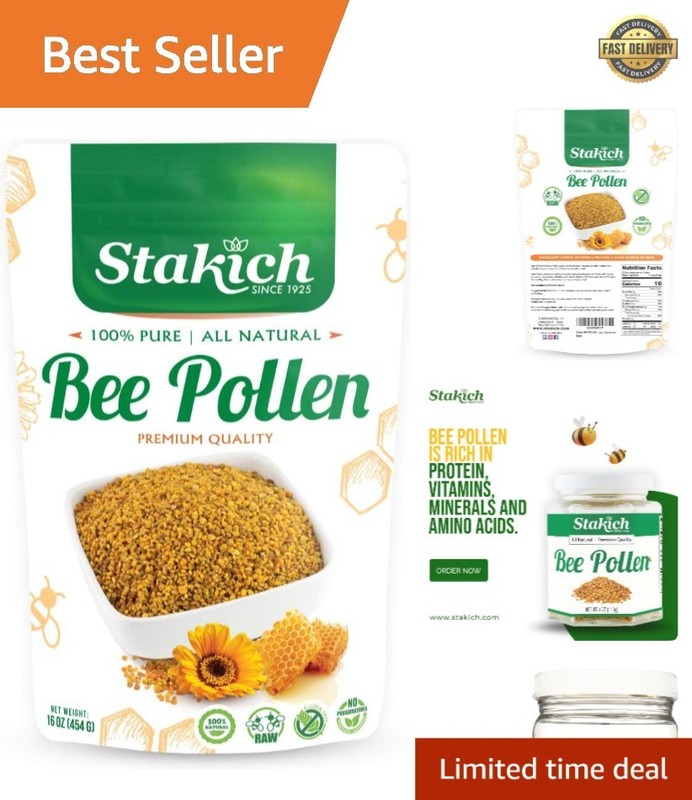 1 lb Raw Bee Pollen Granules – Sweet Flavor, Gluten-Free & Natural Energy