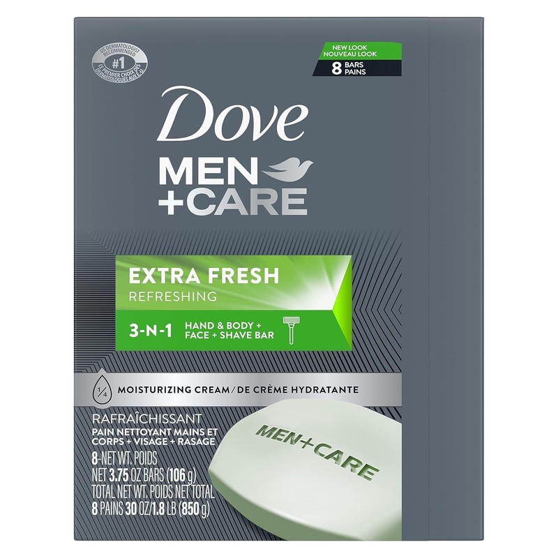 Dove Men+Care Extra Fresh 3 In 1 Bar Cleanser 3.75 Oz Pack Of 8 gallery