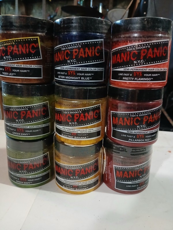 MANIC PANIC Hair Dye Semi Permanent Hair Color 9 Various 4 oz Jars Lot