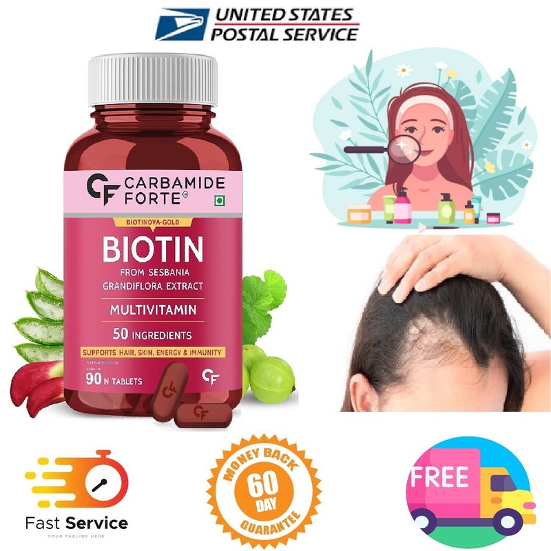 Carbamide Forte Biotin Supplement Women & Men – 90 Veg Tablets