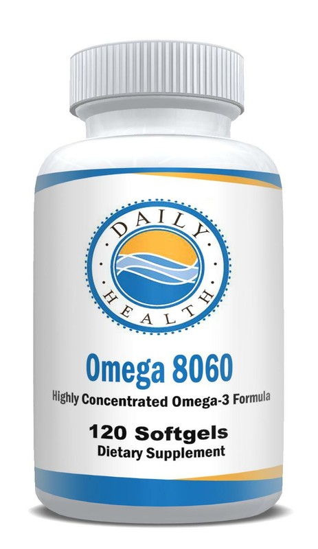 Omega 8060 Fish Oil 2400mg 120ct Omega-3 Brain Heart Joint Health Supplement EPA